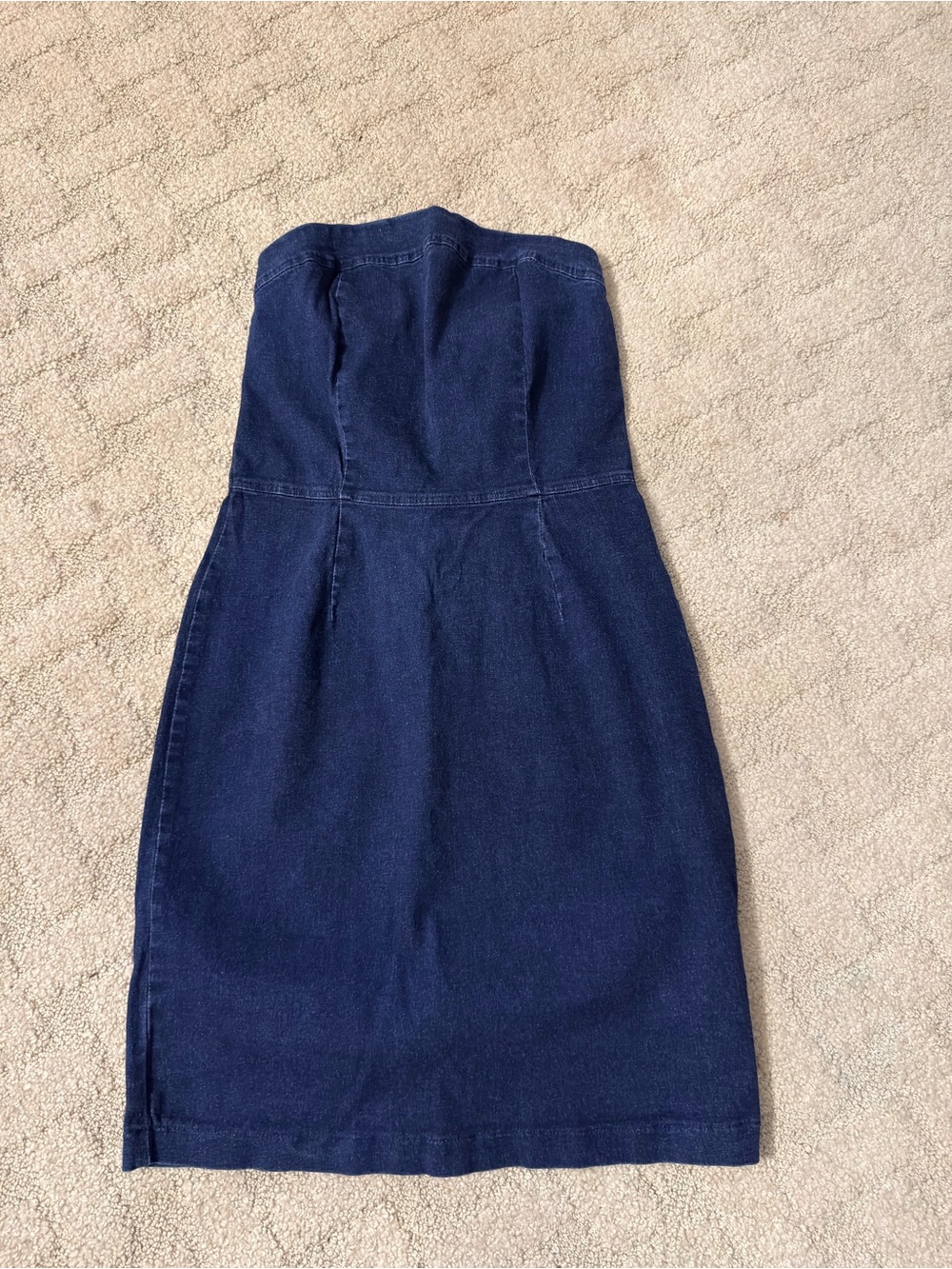Newport News Dark Indigo Strapless Denim Sheath Dress